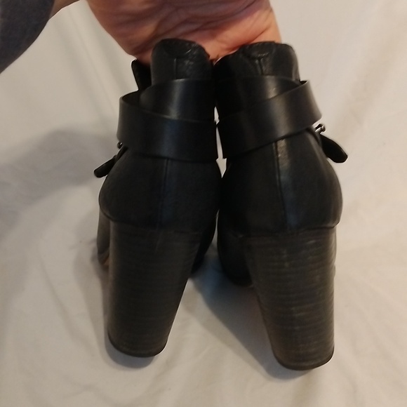 RAG & BONE HARROW BLACK LEATHER ANKLE BOOTS SIZE 37 - Picture 6 of 9